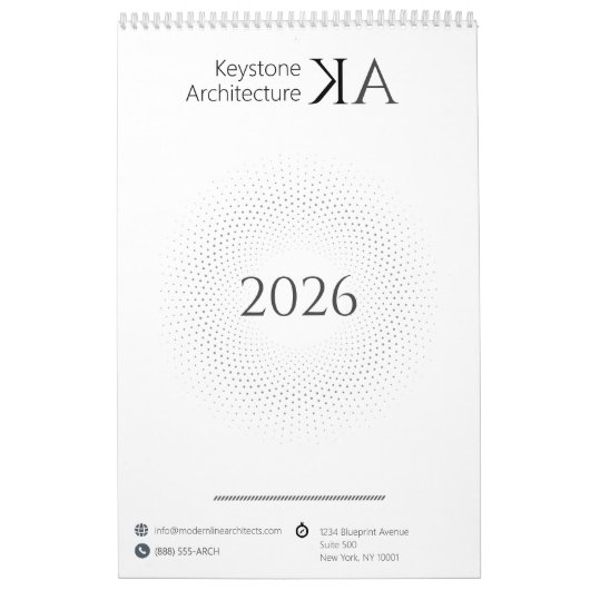 Minimalist Architect Modern B&W 2026 Kalender (Hoes)
