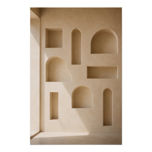 Minimalist Architectural Niches Wall Art Poster (Devant)