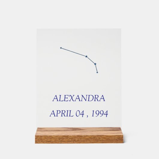 Minimalist Aries Constellation Acrylic Sign - Pers (Recto)