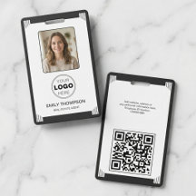 Minimalist Art Deco Black White Photo Logo QR