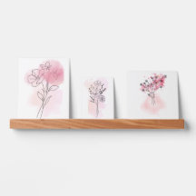 minimalist art, floral print, line drawing, waterc