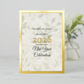 Minimalist Art New Year Invitation Card in Foil (Debout devant)