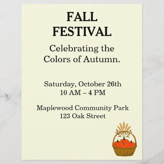 Minimalist Autumn Fall Festival Flyer - Grid Desig (Voorkant)