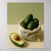 Minimalist Avocado Kitchen Wall Art Poster (Devant)