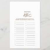 Minimalist Baby Name ABC Game Flyer (Voorkant)