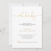 Minimalist Baby shower script modern invitation (Devant)