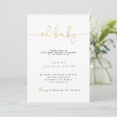 Minimalist Baby shower script modern invitation (Debout devant)