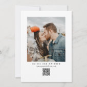Minimalist Back & White Wedding | Photo & QR Code Save The Date (Achterkant)