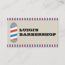 Minimalist Barber Pole Barber Shop Business Card Visitekaartje