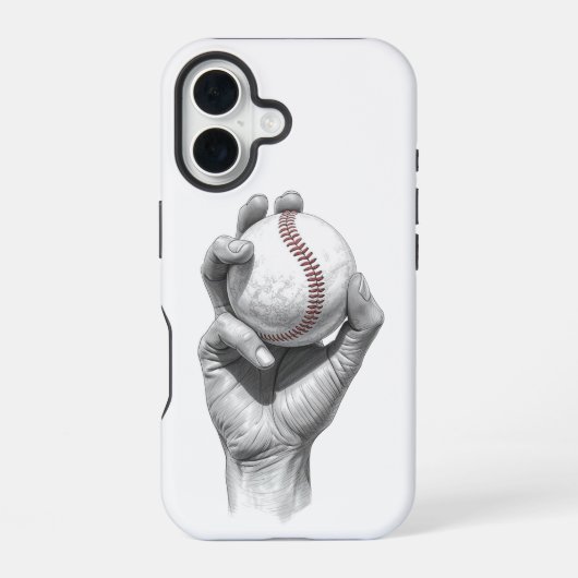 Minimalist Baseball iPhone 16 Hoesje (Achterkant)