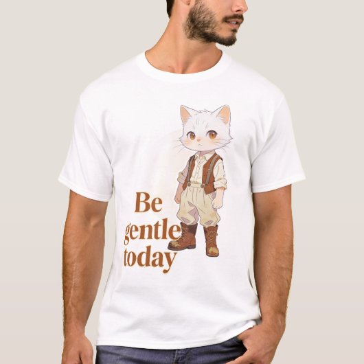 Minimalist “Be Gentle Today” Old Soul Cat T-Shirt (Devant)