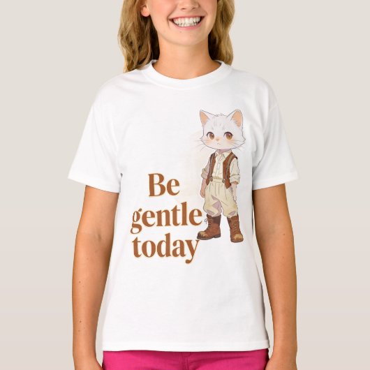 Minimalist “Be Gentle Today” Old Soul Cat T-Shirt (Devant)