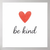 Minimalist “Be Kind” Heart Art Print – Hand-Drawn  (Voorkant)