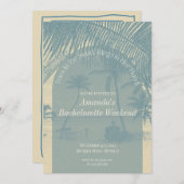 Minimalist Beach Bachelorette Invitation Itinerary (Devant / Derrière)