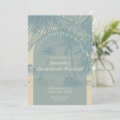 Minimalist Beach Bachelorette Invitation Itinerary Kaart (Staand voorkant)