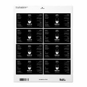 Minimalist Beard Oil Label Black Product Packaging (Full Sheet)