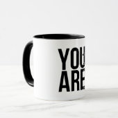 Minimalist “Beautiful” Typography Design – Black a Mok (Voorkant links)