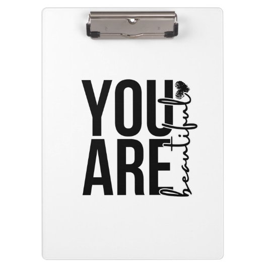 Minimalist “Beautiful” Typography Design – Black  Klembord (Voorkant)