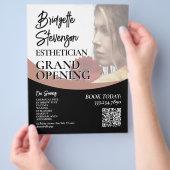 Minimalist beauty model esthetician salon Flyer (Hand)