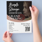 Minimalist beauty model esthetician salon Flyer (Hand)