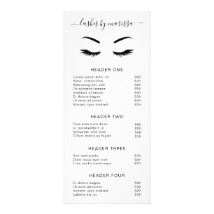 Minimalist Beauty Salon Wimpers Prijslijst Reclamekaart