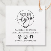 Minimalist Bedankt Script Aangepaste Logo-socials Bedankjes Labels (Achterkant)