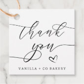 Minimalist Bedankt Script Aangepaste Logo-socials Bedankjes Labels (Voorkant)