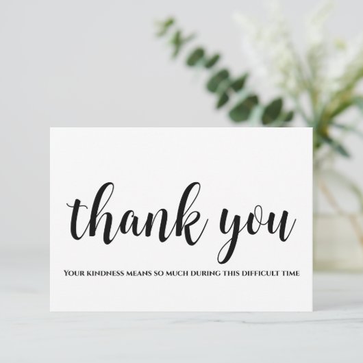 Minimalist Bedankt Sympathie Card (Staand voorkant)