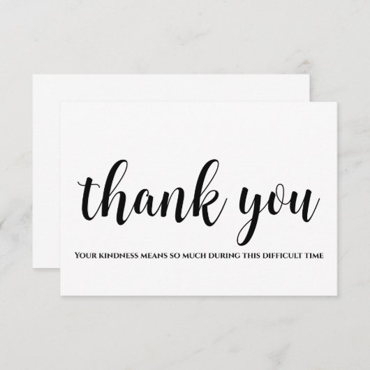 Minimalist Bedankt Sympathie Card (Voorkant / Achterkant)