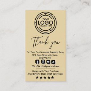 Minimalist Bedankt voor uw aankoop Hang Labels