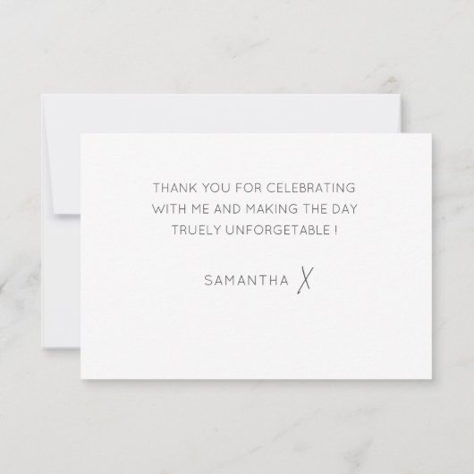 Minimalist Bedankt Zwart-wit Vrijgezellenfeest (Achterkant)