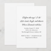 Minimalist Before She Says I Do Bridal Shower  Kaart (Voorkant / Achterkant)