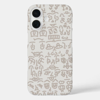 Minimalist Beige Doodle Pattern Case – Abst