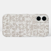Minimalist Beige Doodle Pattern Case – Abst (Achterkant (horizontaal))