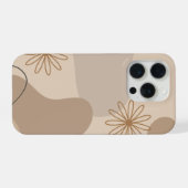 Minimalist Beige Floral Abstract Phone Case (Verso Horizontal)