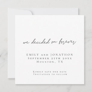 Minimalist beslist op Forever Square Save Date Notitiekaartje