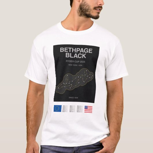 Minimalist Bethpage Black Ryder Cup Line Print Tee T-shirt (Voorkant)