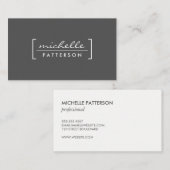 Minimalist / beugel verfraaid (grijs) visitekaartje (Voorkant / Achterkant)