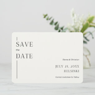 Minimalist Bewaar de Date Kaart Invitation