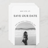 Minimalist Bewaar de datum eenvoudig met foto Save The Date (Voorkant / Achterkant)