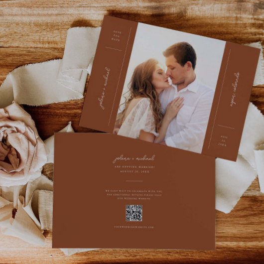 Minimalist Bewaar de datum Foto Aankondiging Kaart