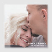 Minimalist Bewaar de datum Foto Bruiloft Magnetische Uitnodiging (Voorkant)