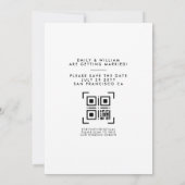 Minimalist Bewaar de datum Foto QR Code Flat Kaart (Achterkant)