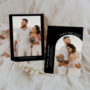 Minimalist Bewaar de datum met fotokaart Save The Date