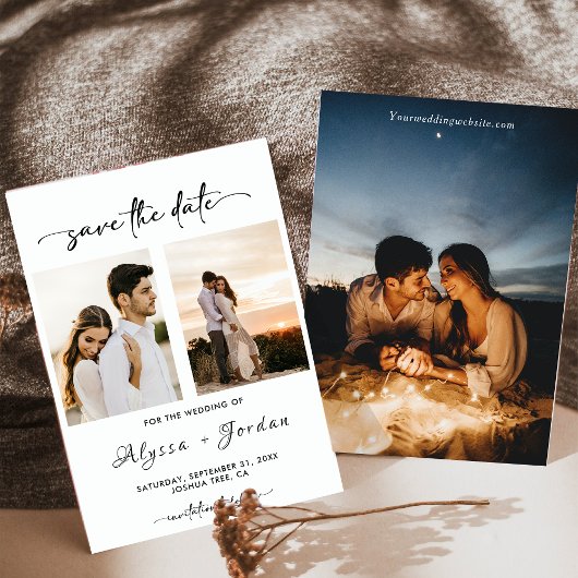 Minimalist Bewaar de datum Sjabloon foto Kaart