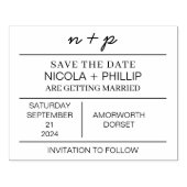 Minimalist Bewaar de datum Trouwstempel | Rubberstempel (Afrduk)