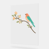Minimalist Bird op Blossom Branch Poster (Hoek)