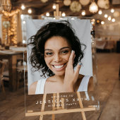 Minimalist Birthday Party Photo Welcome Acryl Bord