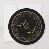 Minimalist Black and Gold Wedding Invitation (Devant)