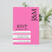 Minimalist Black and Hot Pink Magenta RSVP card (Debout devant)